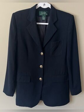 Ralph Lauren Wool Navy Blazer Size 6